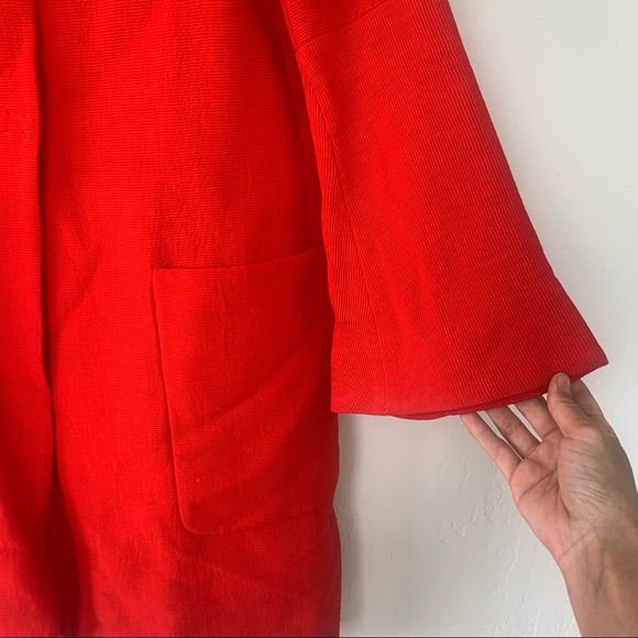 Zara Red Orange Bell Sleeve Snap Button Jacket - Picture 7 of 15